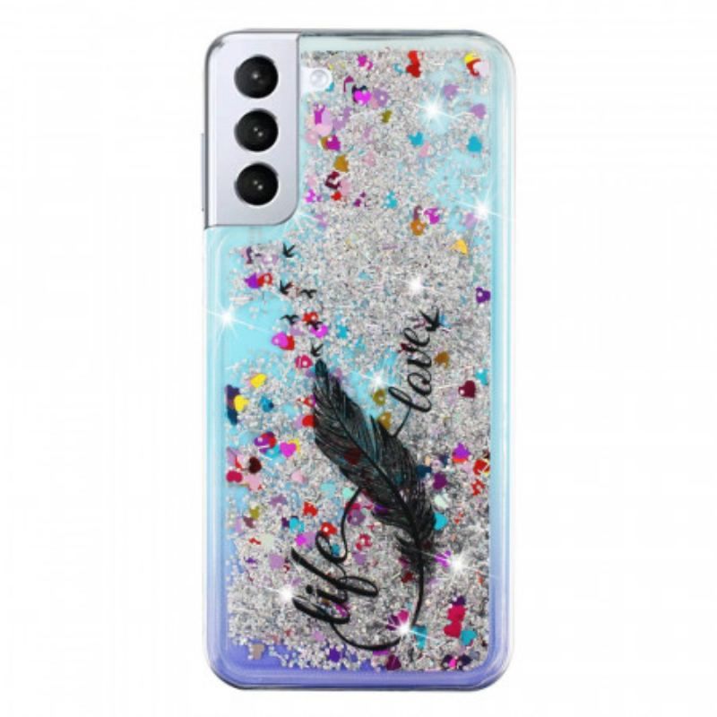 Cover Samsung Galaxy S22 5G Life & Love Pailletter