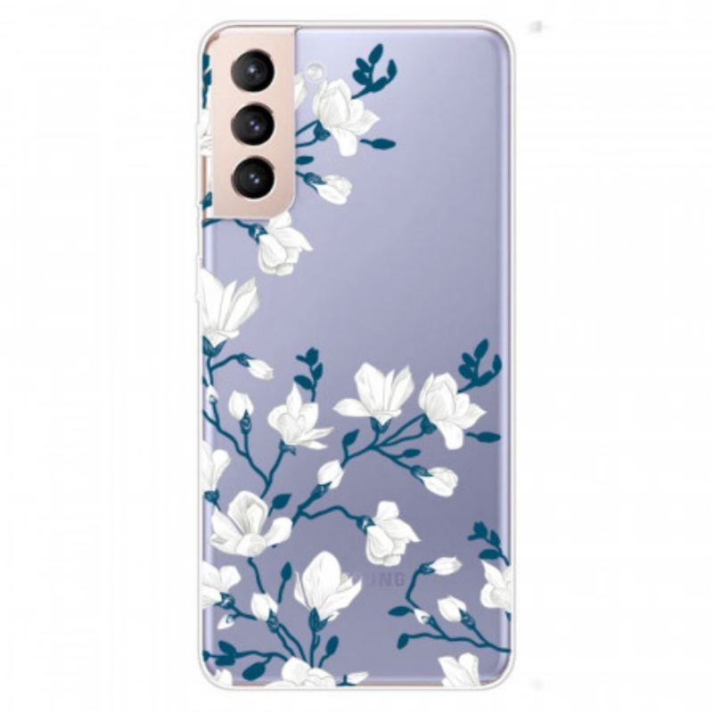 Cover Samsung Galaxy S22 5G Sømløse Hvide Blomster