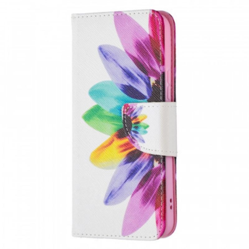 Flip Cover Samsung Galaxy S22 5G Akvarel Blomst