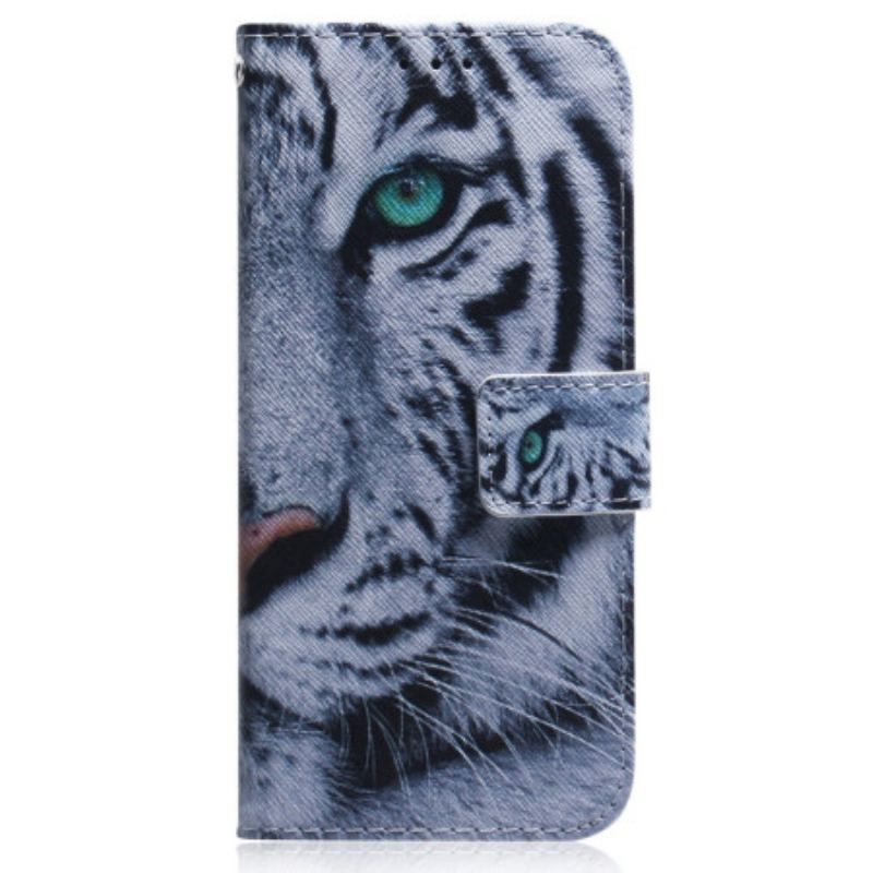 Flip Cover Oppo Reno 8 Lite Hvid Tiger