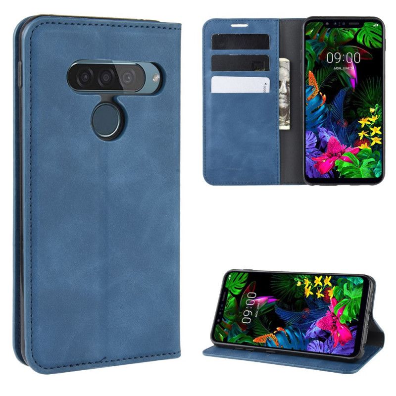 Læder Cover ThinQ LG G8S ThinQ Sort Elegant Lædereffekt