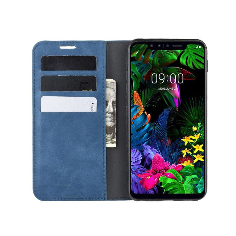 Læder Cover ThinQ LG G8S ThinQ Sort Elegant Lædereffekt