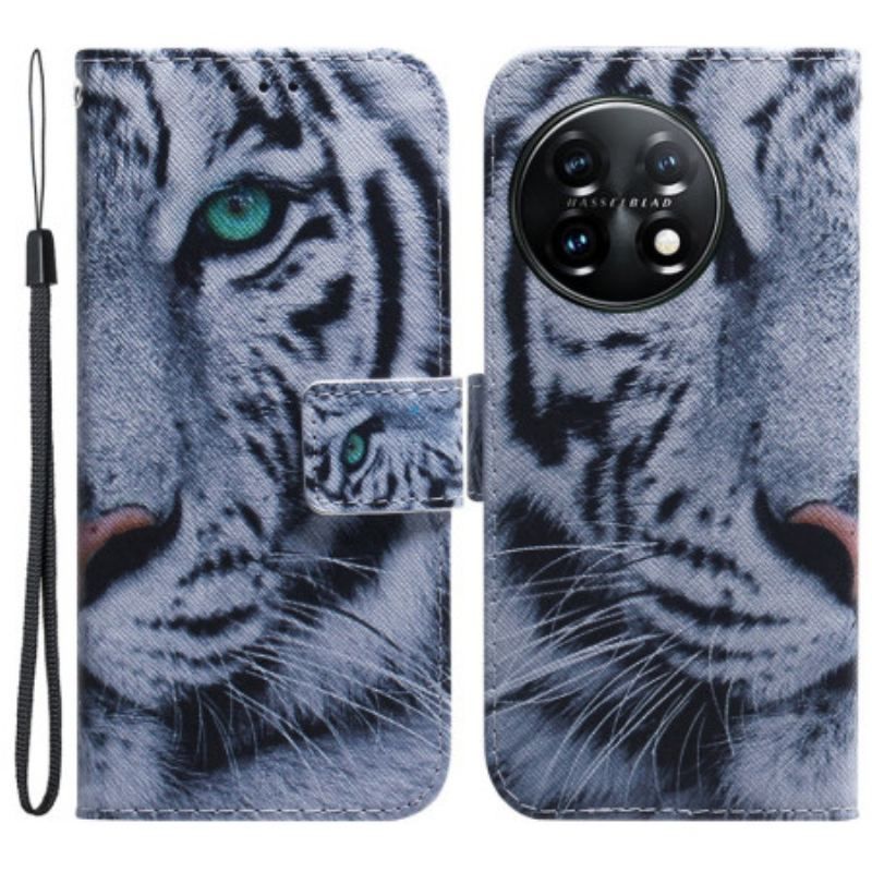 Flip Cover OnePlus 11 5G Hvid Tiger