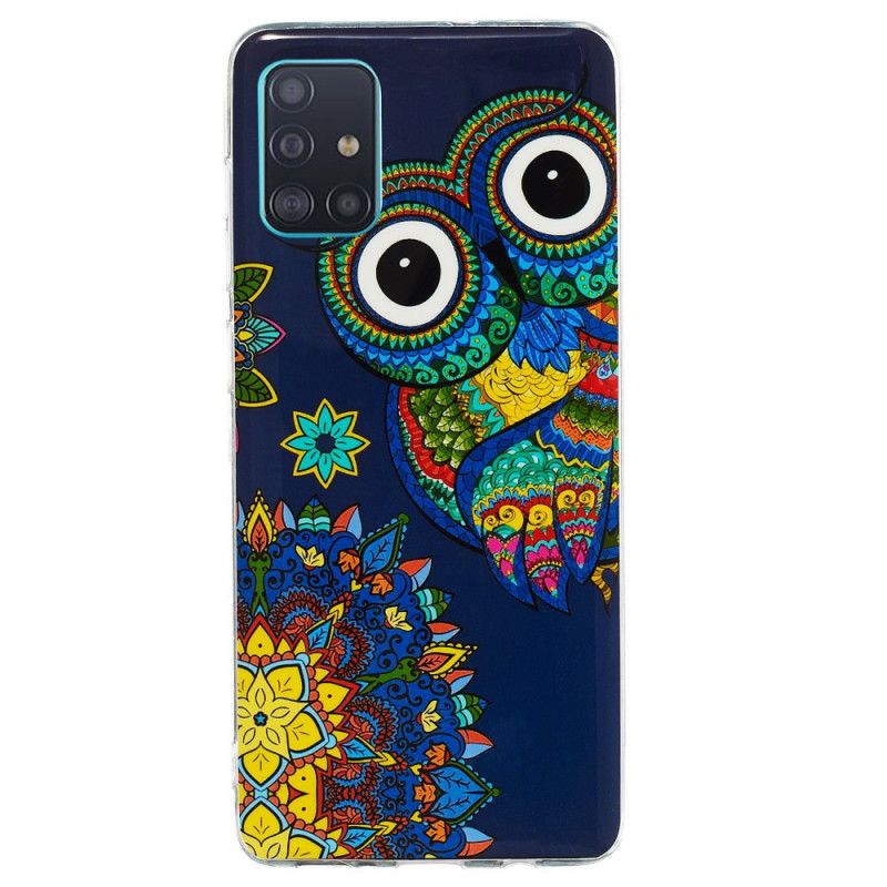 Cover for Samsung Galaxy A71 Fluorescerende Mandala Ugle