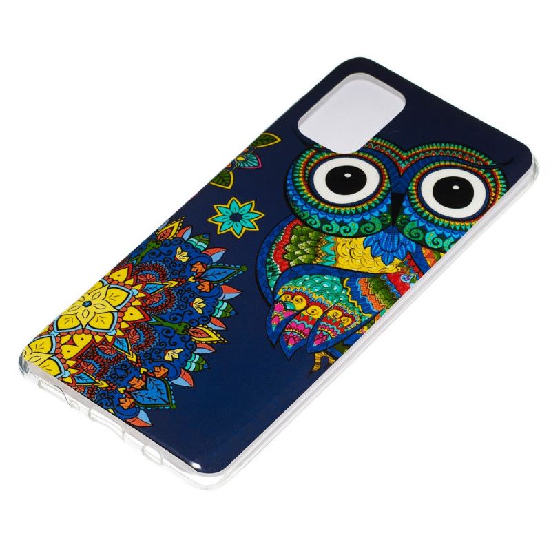 Cover for Samsung Galaxy A71 Fluorescerende Mandala Ugle