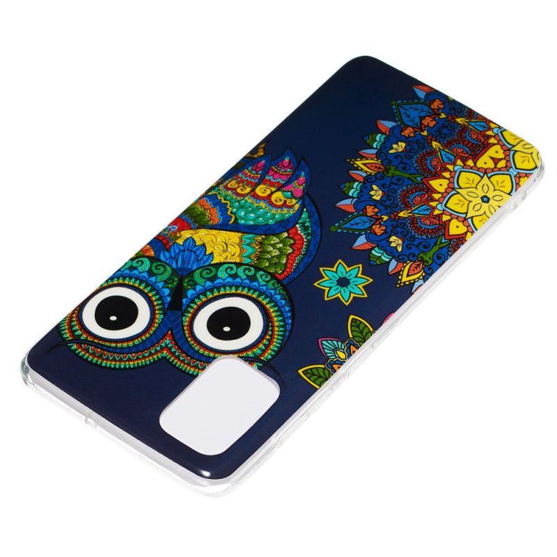 Cover for Samsung Galaxy A71 Fluorescerende Mandala Ugle