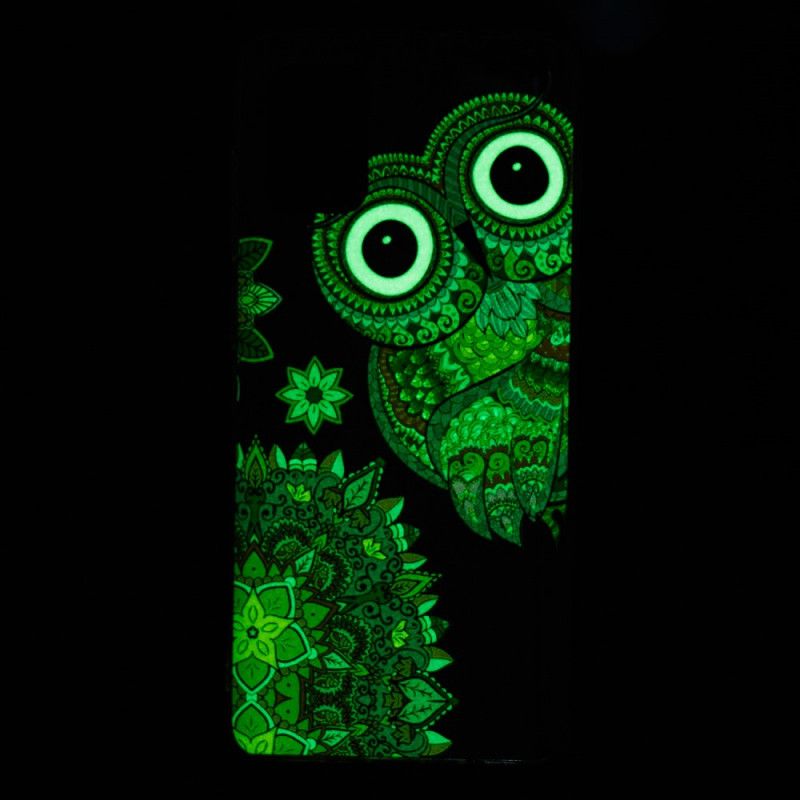 Cover for Samsung Galaxy A71 Fluorescerende Mandala Ugle