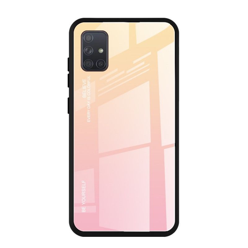 Cover for Samsung Galaxy A71 Rød Vær Dig Selv Hærdet Glas