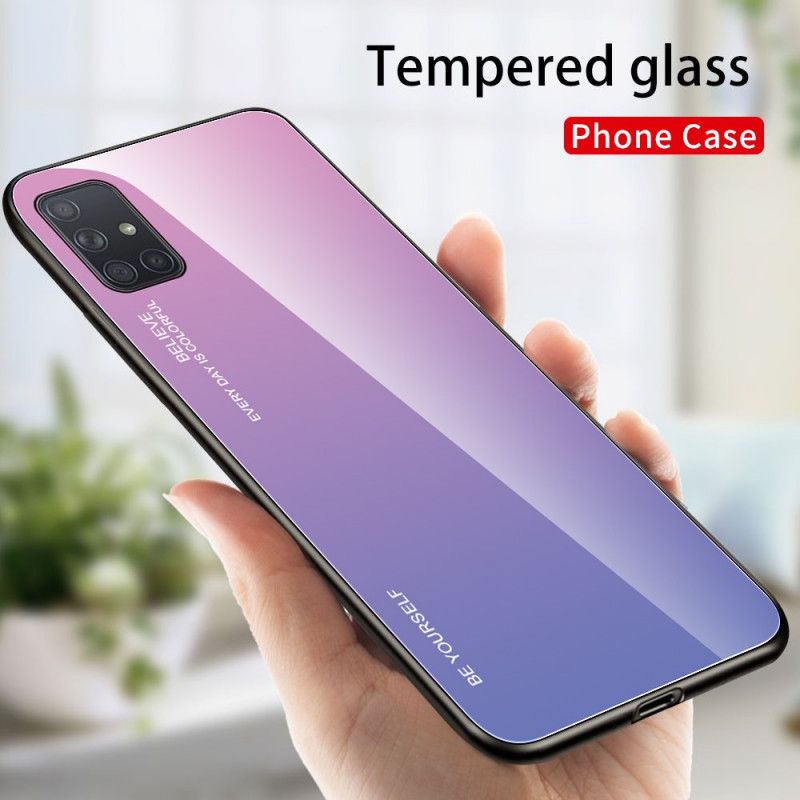 Cover for Samsung Galaxy A71 Rød Vær Dig Selv Hærdet Glas