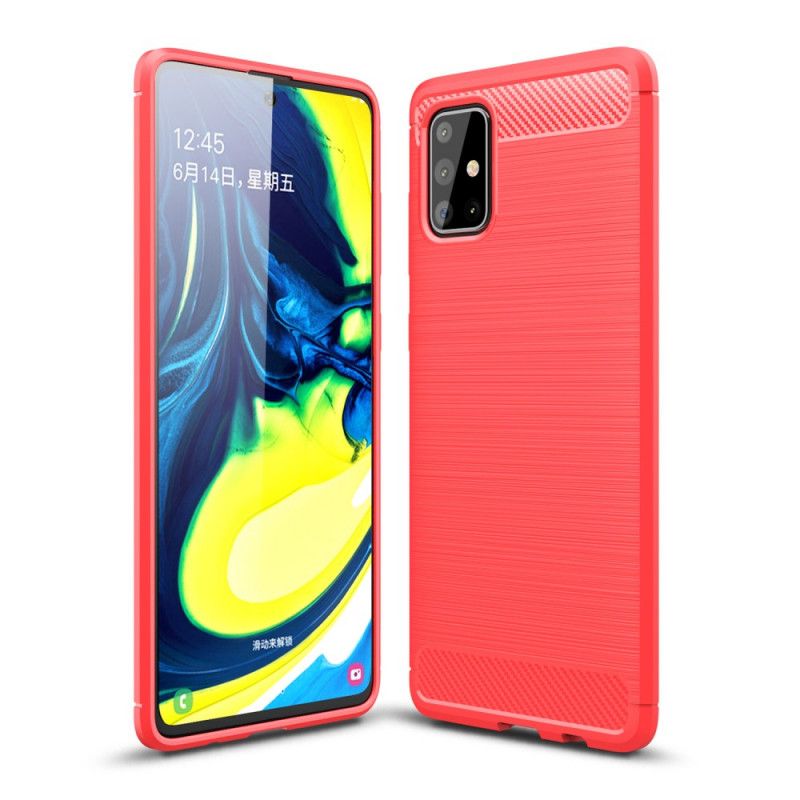 Cover for Samsung Galaxy A71 Sort Børstet Kulfiber