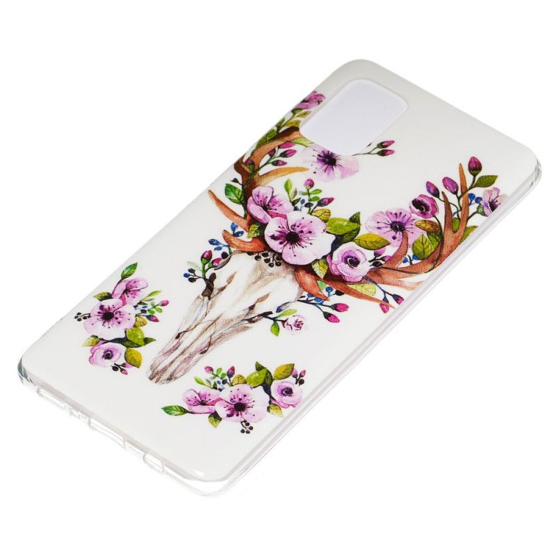 Cover Samsung Galaxy A71 Fluorescerende Blomstrende Elg