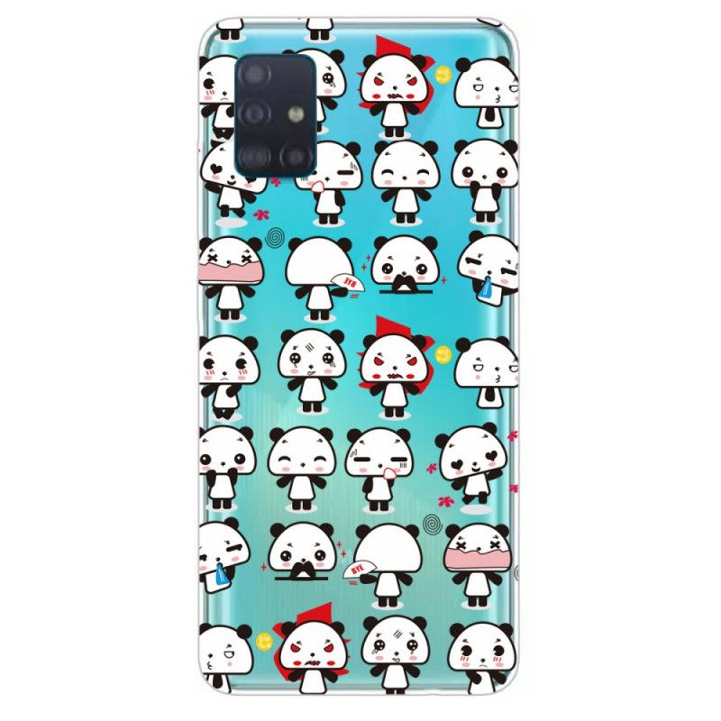 Cover Samsung Galaxy A71 Gennemsigtige Sjove Pandaer