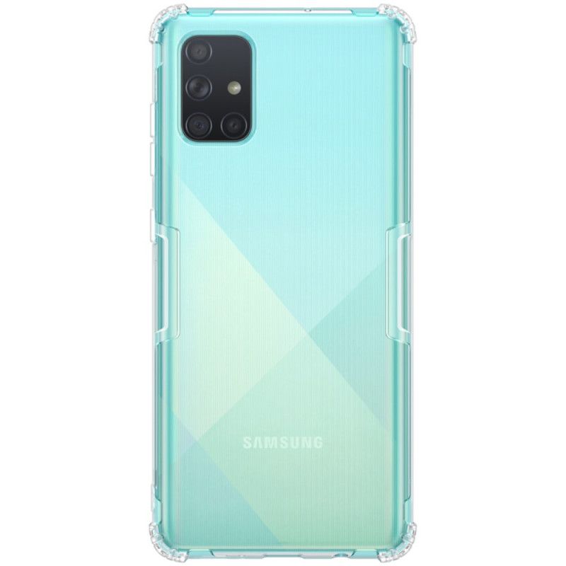 Cover Samsung Galaxy A71 Hvid Mobilcover Gennemsigtige Nillkinforstærkede Hjørner