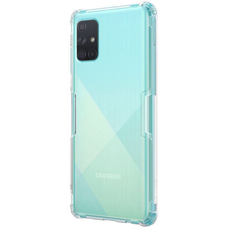 Cover Samsung Galaxy A71 Hvid Mobilcover Gennemsigtige Nillkinforstærkede Hjørner