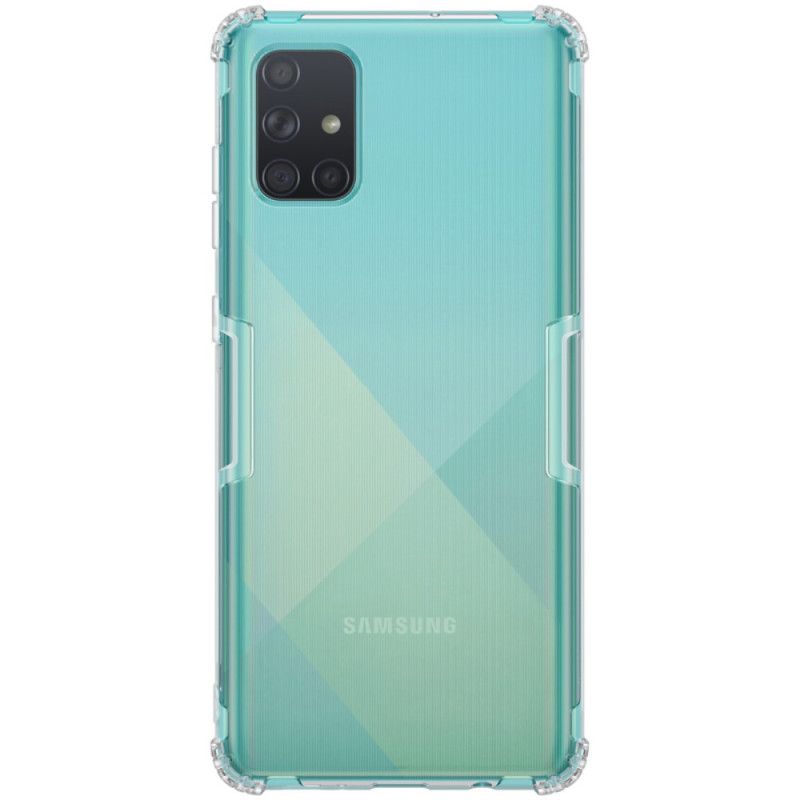 Cover Samsung Galaxy A71 Hvid Mobilcover Gennemsigtige Nillkinforstærkede Hjørner