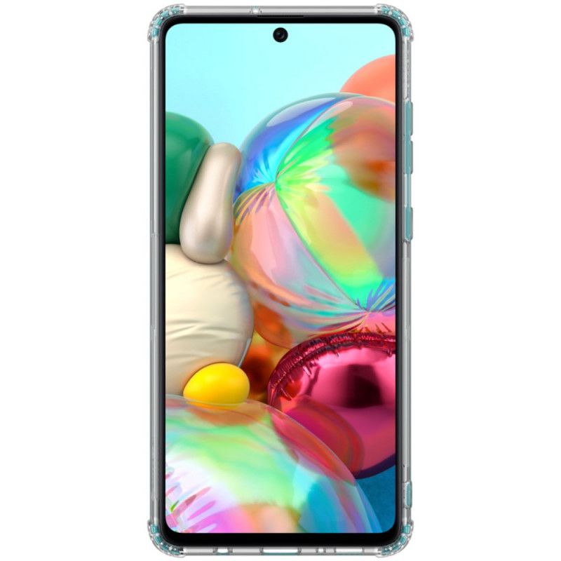 Cover Samsung Galaxy A71 Hvid Mobilcover Gennemsigtige Nillkinforstærkede Hjørner