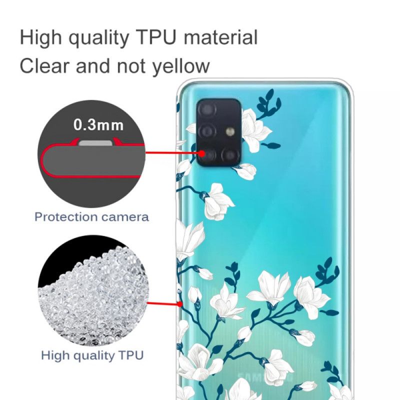 Cover Samsung Galaxy A71 Hvide Blomster