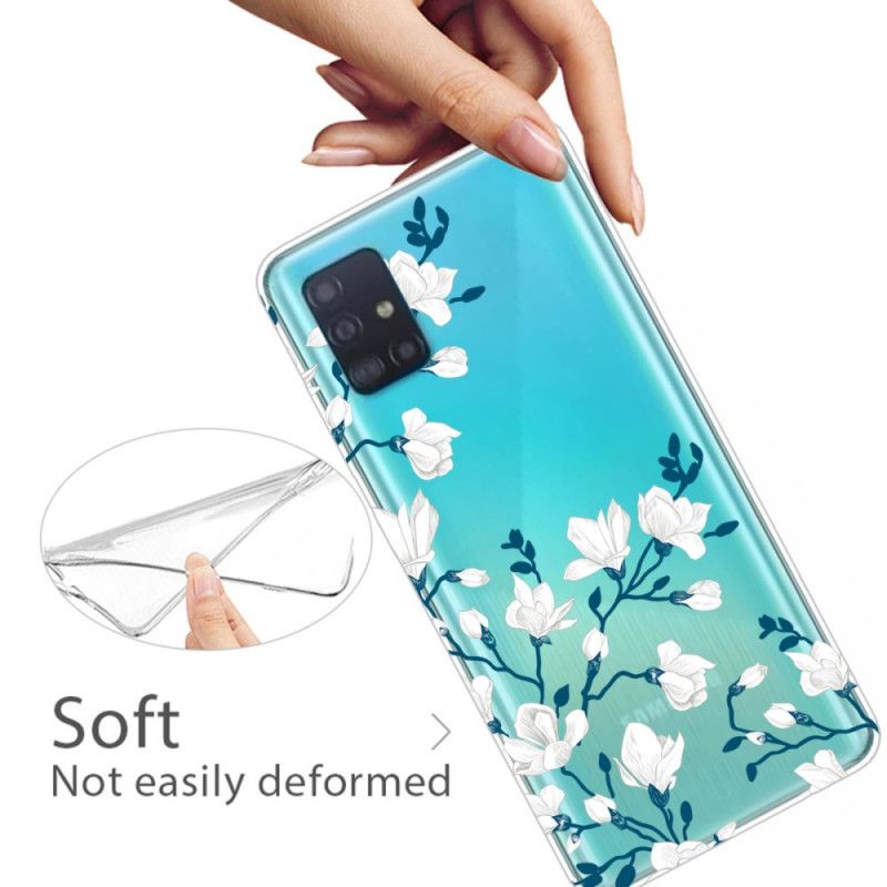 Cover Samsung Galaxy A71 Hvide Blomster