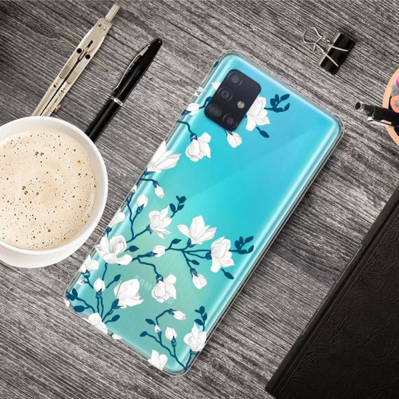 Cover Samsung Galaxy A71 Hvide Blomster