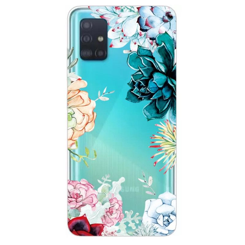 Cover Samsung Galaxy A71 Mobilcover Gennemsigtige Akvarelblomster