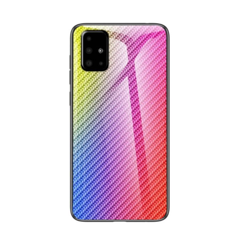 Cover Samsung Galaxy A71 Sort Kulfiber Hærdet Glas