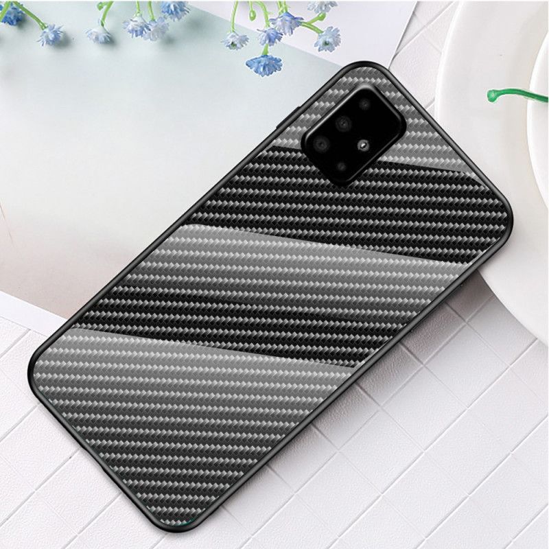 Cover Samsung Galaxy A71 Sort Kulfiber Hærdet Glas