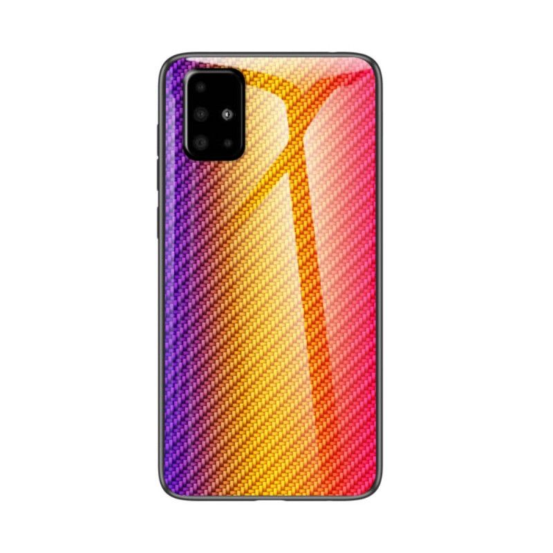 Cover Samsung Galaxy A71 Sort Kulfiber Hærdet Glas