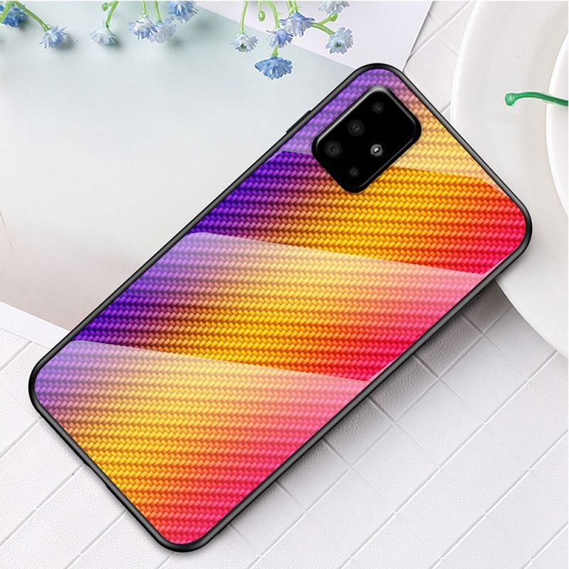 Cover Samsung Galaxy A71 Sort Kulfiber Hærdet Glas