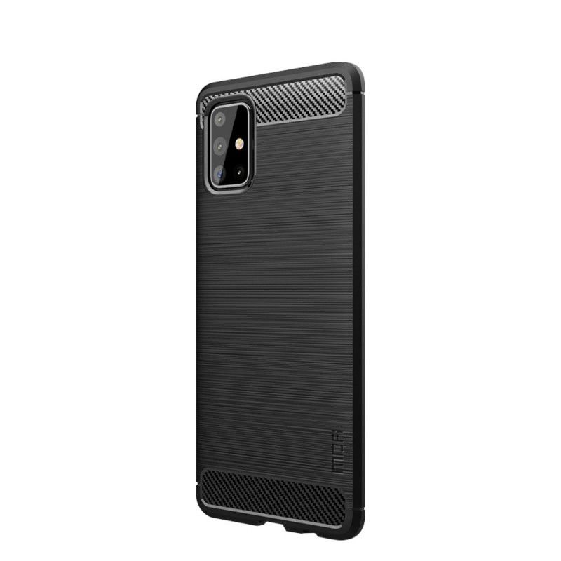 Cover Samsung Galaxy A71 Sort Mofi Børstet Kulfiber