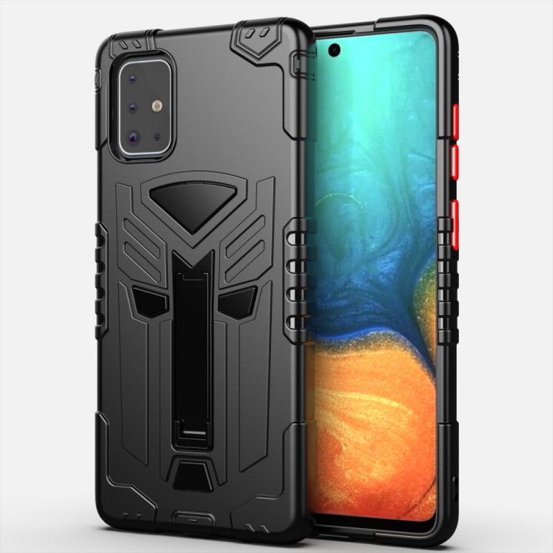 Cover Samsung Galaxy A71 Sort Skjold Med Krykke Beskyttelse