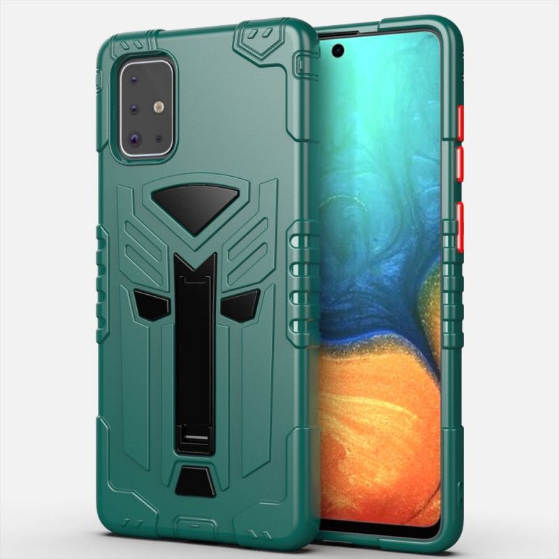 Cover Samsung Galaxy A71 Sort Skjold Med Krykke Beskyttelse