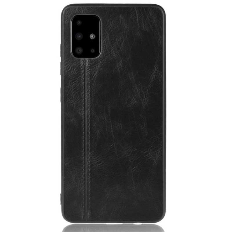 Cover Samsung Galaxy A71 Sort Syet Lædereffekt