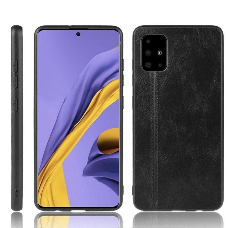 Cover Samsung Galaxy A71 Sort Syet Lædereffekt