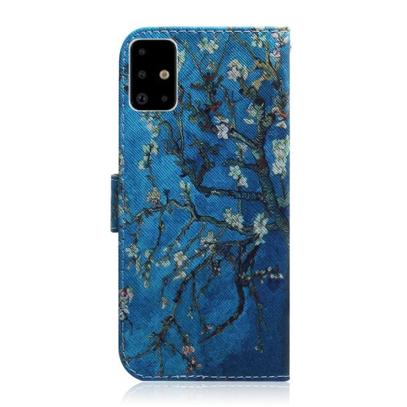 Flip Cover Læder for Samsung Galaxy A71 Blomstrende Trægren