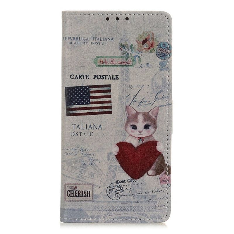 Flip Cover Læder for Samsung Galaxy A71 Rejser Kat