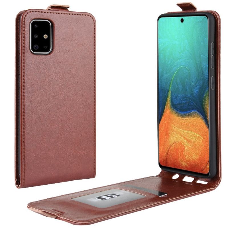 Flip Cover Læder for Samsung Galaxy A71 Sort Foldning Af Lædereffekt