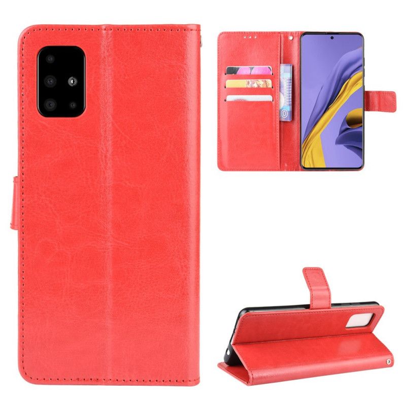 Flip Cover Læder for Samsung Galaxy A71 Sort Prangende Kunstlæder