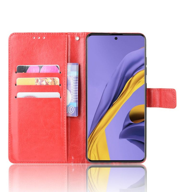 Flip Cover Læder for Samsung Galaxy A71 Sort Prangende Kunstlæder