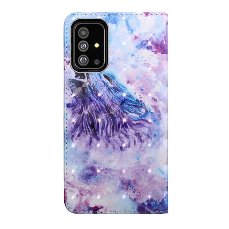 Flip Cover Læder Samsung Galaxy A71 Akvarelulv