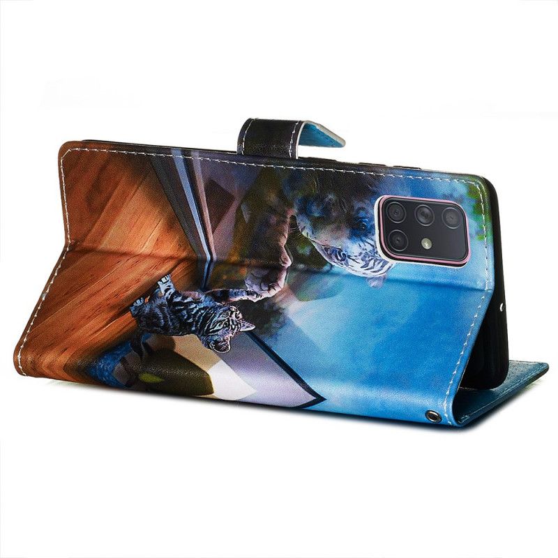 Flip Cover Læder Samsung Galaxy A71 Ernest Og Refleksion Original