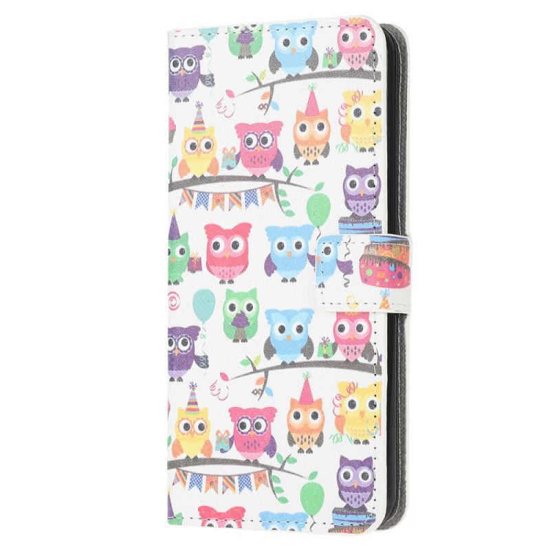 Flip Cover Læder Samsung Galaxy A71 Flere Ugler Original