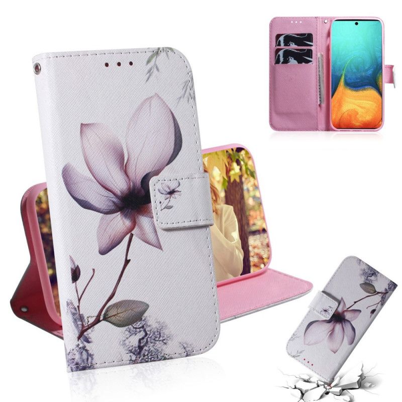 Flip Cover Læder Samsung Galaxy A71 Gammel Rosenblomst