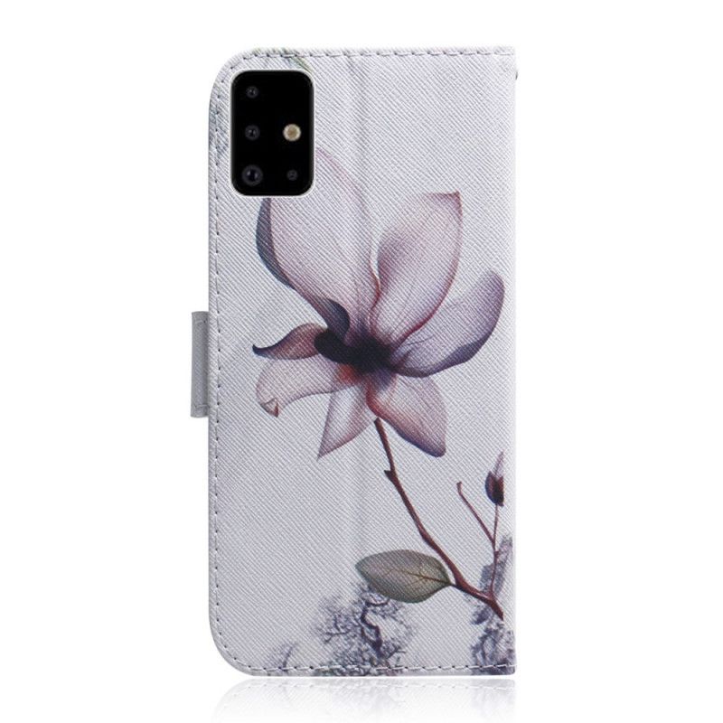 Flip Cover Læder Samsung Galaxy A71 Gammel Rosenblomst