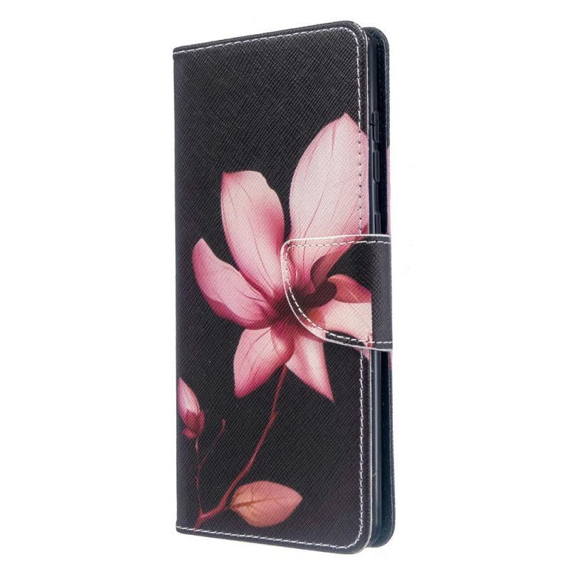 Flip Cover Læder Samsung Galaxy A71 Lyserød Blomst