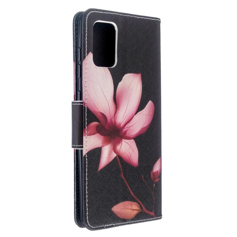 Flip Cover Læder Samsung Galaxy A71 Lyserød Blomst