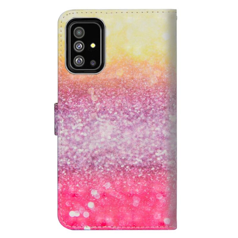 Flip Cover Læder Samsung Galaxy A71 Magenta Glittergradient