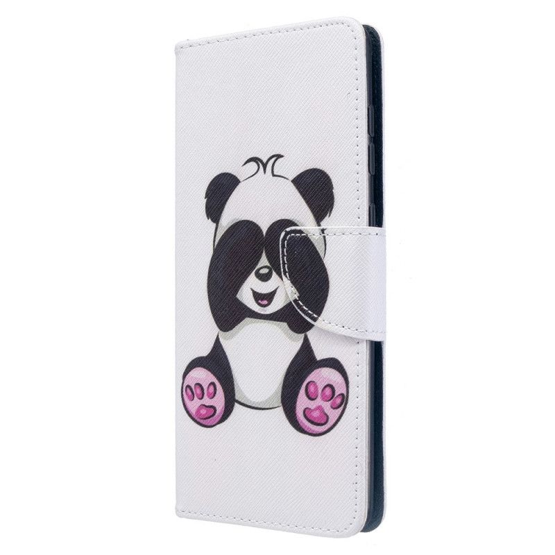 Flip Cover Læder Samsung Galaxy A71 Sjov Panda