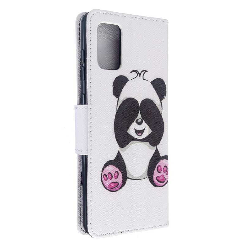 Flip Cover Læder Samsung Galaxy A71 Sjov Panda