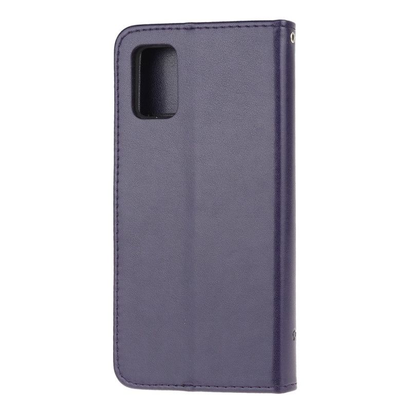 Flip Cover Læder Samsung Galaxy A71 Sort Fortryllede Sommerfugle