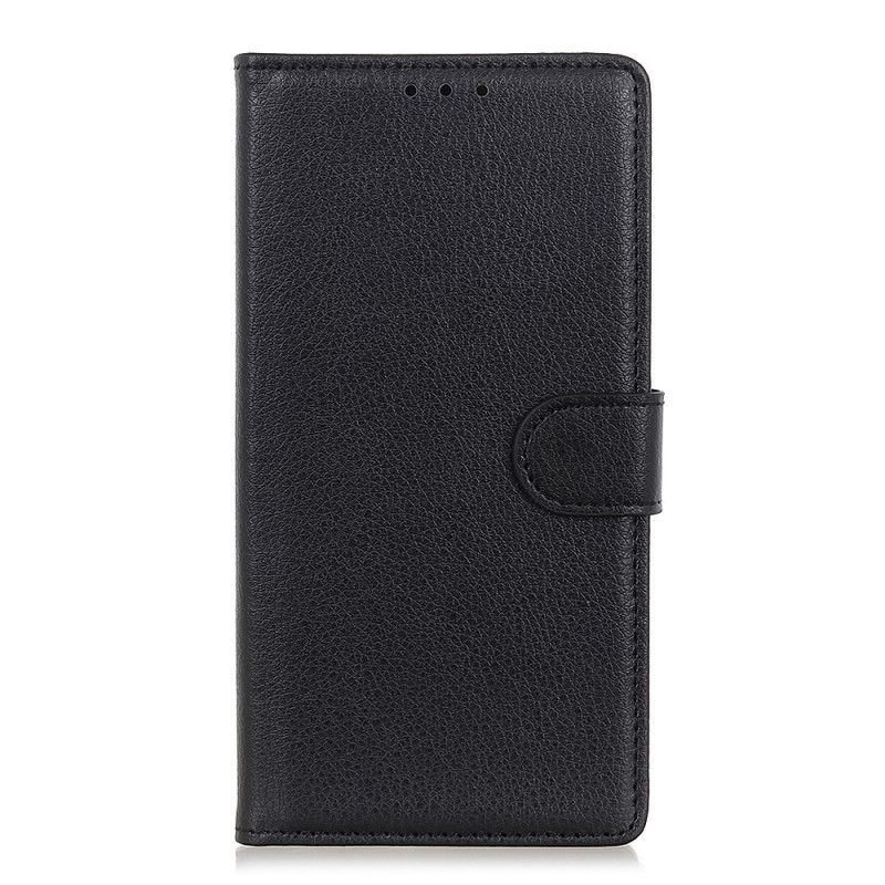 Flip Cover Læder Samsung Galaxy A71 Sort Klassisk Kunstlæder Original